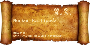 Merker Kalliopé névjegykártya